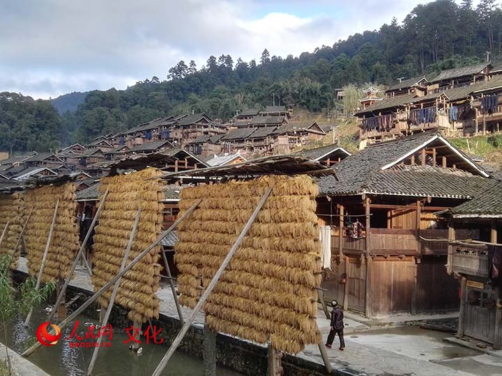 从江县占里侗寨一景(记者 郝迎灿 摄)